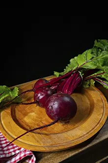 Vegetable Photography Prints: Botwina, Rustic Young Beetroot