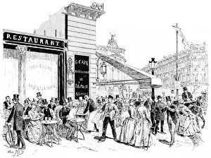 Auguste VITU Artwork Prints: The boulevards, the corner of the Place de l'Opera