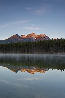 Canadian Rockies Landscape Prints: The Bow Range reflected in Herbert Lake at dawn