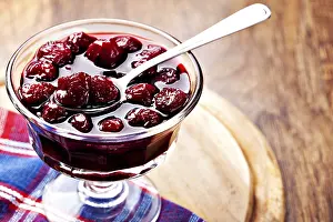 No People Eating Sweets Prints: bowl of cherry jam on table