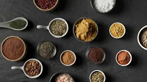 Spicy Food Preparation Prints: Bowls condiments table