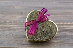 Symbolic Heart Shape Image Prints: A box for a gift in the shape of a heart