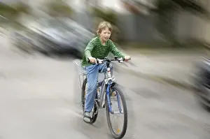 Young Cyclist Prints: Boy on Bicycle