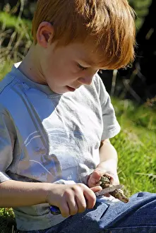 Concentrated Child Prints: Boy carving