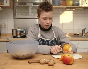Kid In The Kitchen Prints: Boy cooks