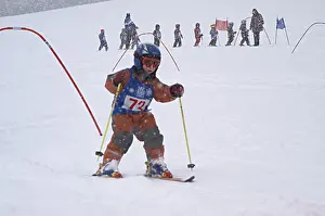 Young Skier Prints: Boy skiing
