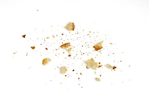 Basic Food Photography Prints: Bread crumbs on white