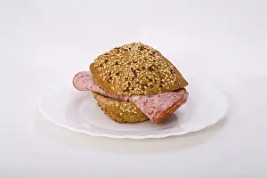 Cold Cuts Prints: Bread roll with cold cuts