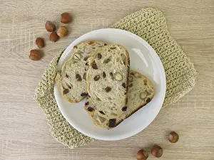 Empty Bakery Products Display Prints: Bread with sultanas and hazelnuts