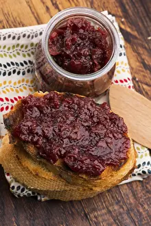 Baked Goods Nutrition Prints: Bread with sweet cherry jam