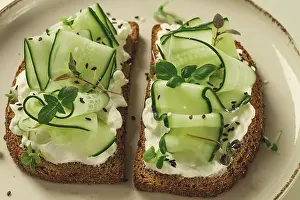 Cream Cheese Sandwich Prints: Breakfast, cereal bread sandwiches
