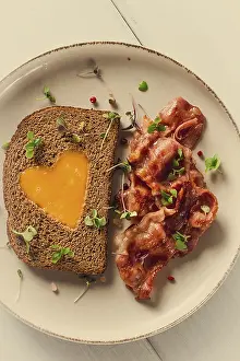 Fried Egg Prints: Breakfast, fried egg with bacon