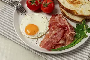 Homemade Breakfast Meal Prints: Breakfast, fried egg, bacon and bread