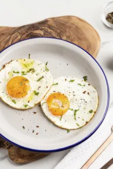 Breakfast Plate Prints: Breakfast fried eggs plate