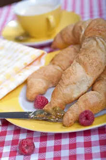 Breakfast Table Prints: Breakfast table with croissants