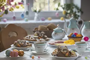 Traditional Easter Eggs Prints: Breakfast table with Easter eggs