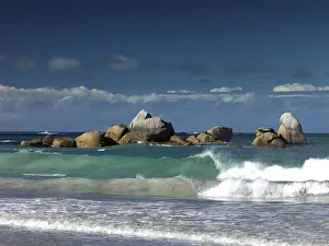 French Coastal Area Prints: Breaking waves on the beach, Brignogan-Plage
