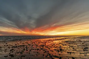 Evening Atmosphere Of The Sea Prints: A breathtaking sunset on the beach