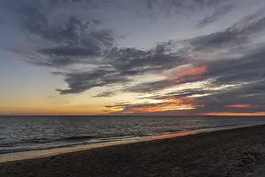 Spanish Coastal Landscape Prints: A breathtaking sunset on the beach