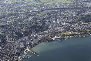 Aerial View Of Austria Prints: Bregenz, eastern shore of Lake Constance