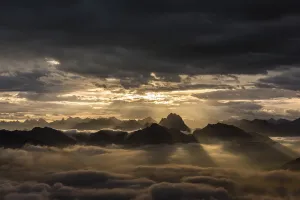 Bregenzerwald Mountains Prints: Bregenzerwald mountains with clouds below