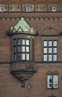 National Romantic Style Architecture Prints: Brick facade with bay window