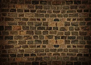 Abandoned Brick Walls Prints: Brick wall background