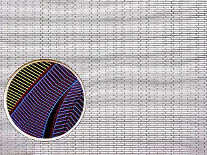 German Federal Republic Architecture Prints: Part of a brick wall with a circular mosaic