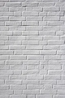 White Brick Wall Prints: Brick wall, painted white
