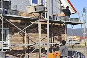 Residential Building Facade Prints: Bricklaying, clinker brick work