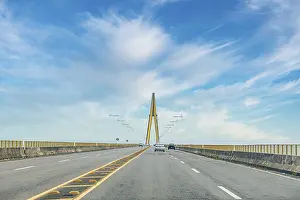 Latin America Rivers Prints: Bridge crossing the amazon river