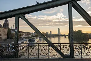 Frankfurt On The Main River Prints: Bridge railing, bridge Eiserner Steg
