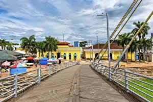 Latin America Deserted Places Prints: Bridge spanning over the Acre river