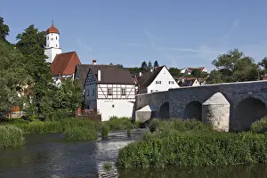 Germany Travel Photography Prints: Bridge over the Woernitz river