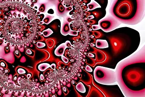 Abstract Fractal Background Prints: Bright fractal background - abstract computer-generated image