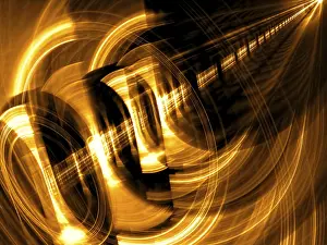 Abstract Computer Generated Image Prints: Bright technology background - abstract computer-generated image