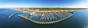 Prints of Brighton Marina from a drone, Brighton, East Sussex, England, United Kingdom Brighton And Hove Prints: Brighton Marina Print from a Drone, East Sussex, England