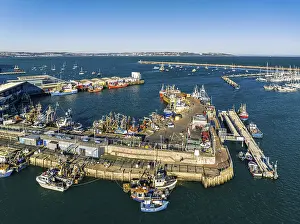 Northern Europe Aerial Landscape Prints: Brixham Harbour from a drone, Devon