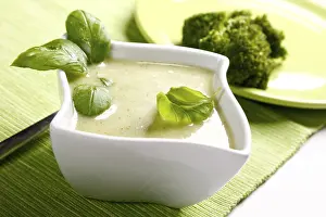 Vegetable Based Soups Prints: Broccoli soup with basil