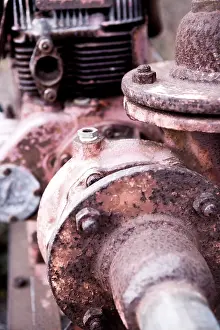Close Up Metal Prints: Broken old engine
