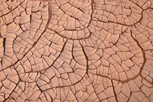 Sahara Desert Landscape Prints: Broken surface of a clay pan or playa