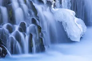 Golden Circle Iceland Prints: Bruarfoss, waterfall, snow