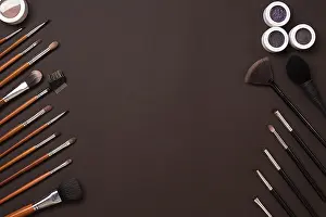 Makeup Brush Prints: Brush for makeup, eye shadow, view from above
