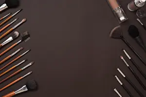 Makeup Brush Prints: Brush for makeup, eye shadow, view from above
