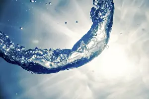 Underwater Ring Prints: Bubble Ring Underwater Ascends Towards The Sun