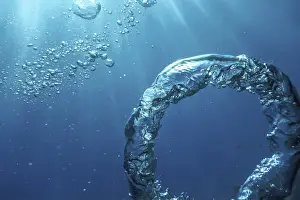 Deserted Ocean Scene Prints: Bubble Ring Underwater, Ring Bubble