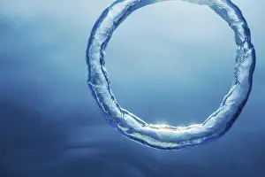 Deserted Ocean Scene Prints: Bubble Ring Underwater, Ring Bubble