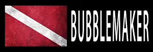 Water Sports Prints: Bubblemaker young diver, Diver Down Flag