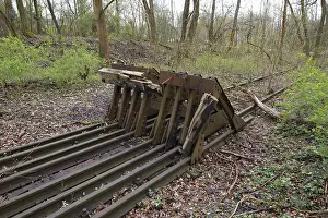 Abandoned Train Stations Europe Prints: Buffer at the former Duppel railway station