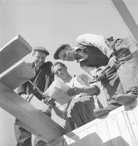 Traditional Craftsmanship Skills Prints: Builders in the 1940s